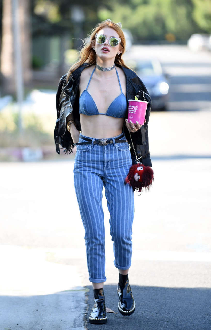 Bella Thorne Bikini Top Out Beverly Hills