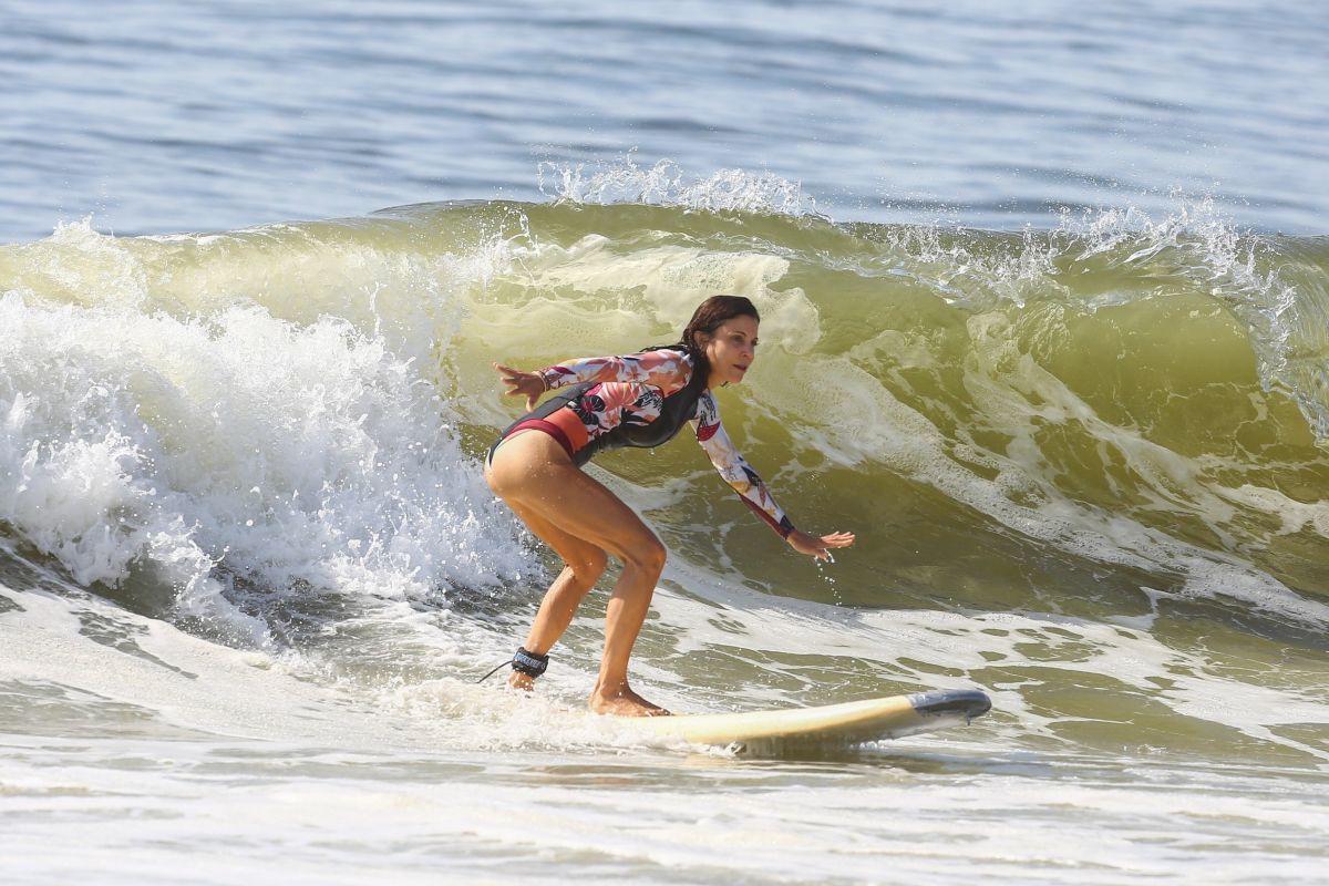 Bethenny Frankel Swimsuit Surfing Beach Hamptons