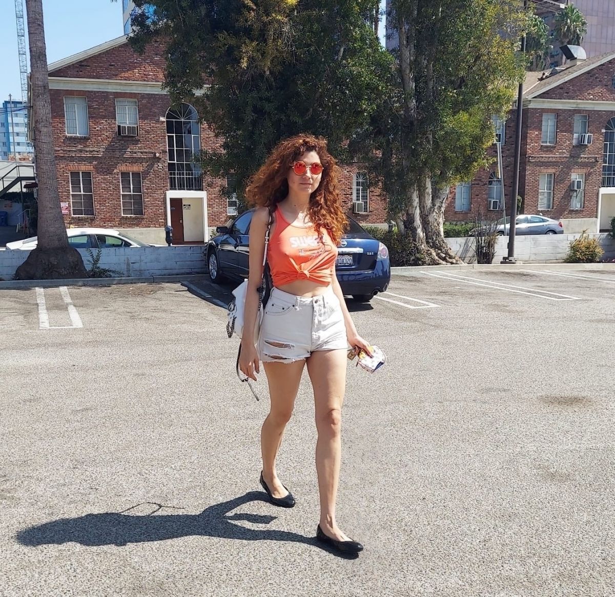 Blanca Blanco Denim Shorts Out Shopping Los Angeles