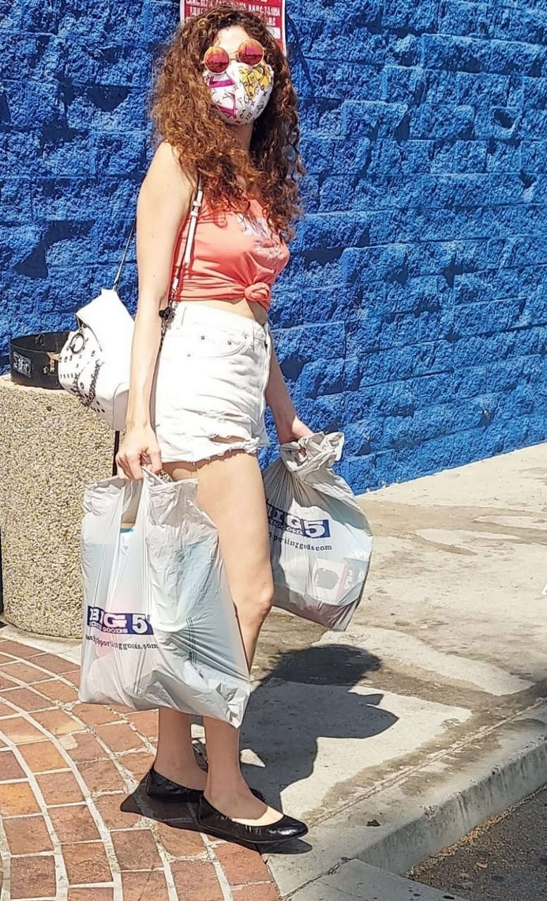 Blanca Blanco Denim Shorts Out Shopping Los Angeles