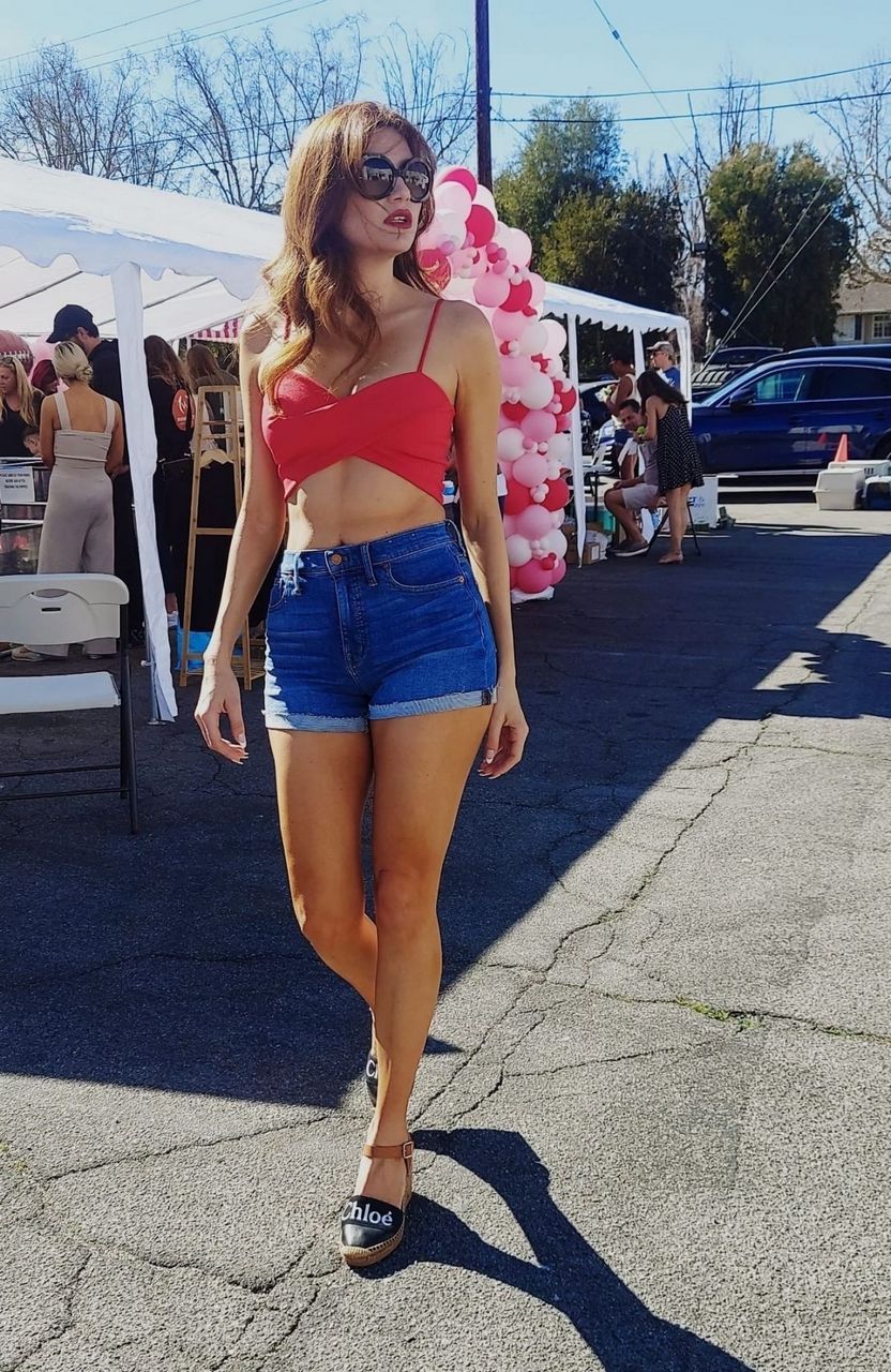 Blanca Blanco Denim Shorts Shopping Farmers Market West Hollywood