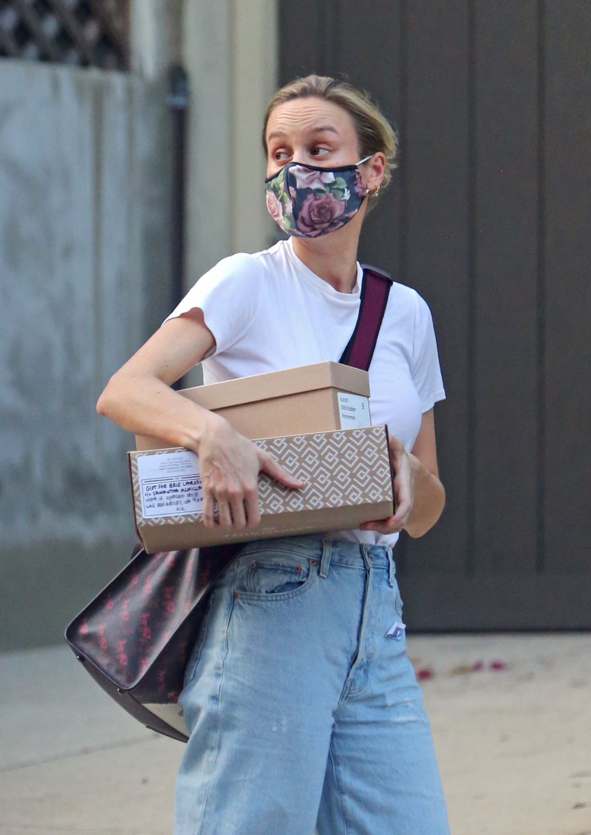 Brie Larson Out Picking Up Packages Los Angeles