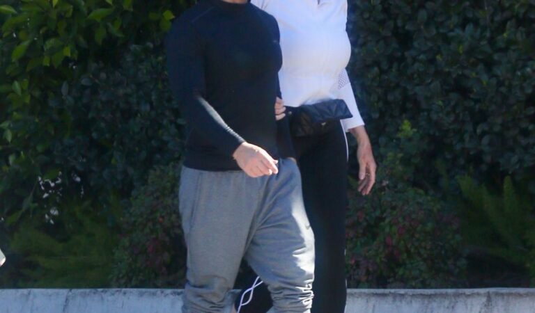 Brigitte Nielsen And Mattia Dessi Leaves Gym Encino (7 photos)