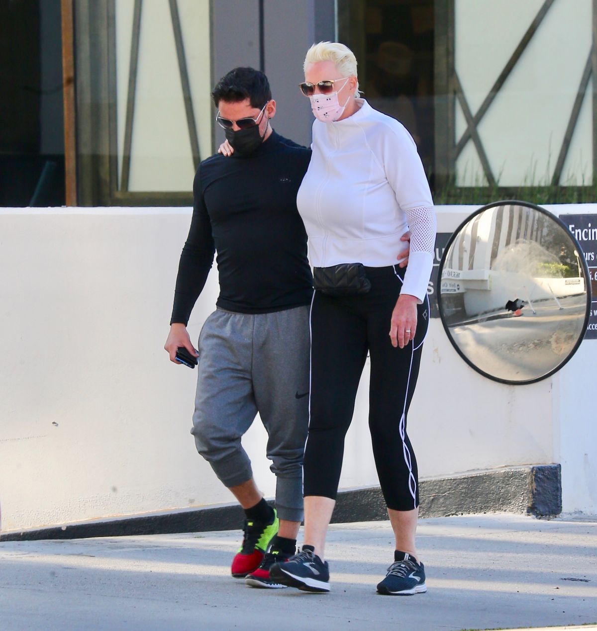 Brigitte Nielsen And Mattia Dessi Leaves Gym Encino