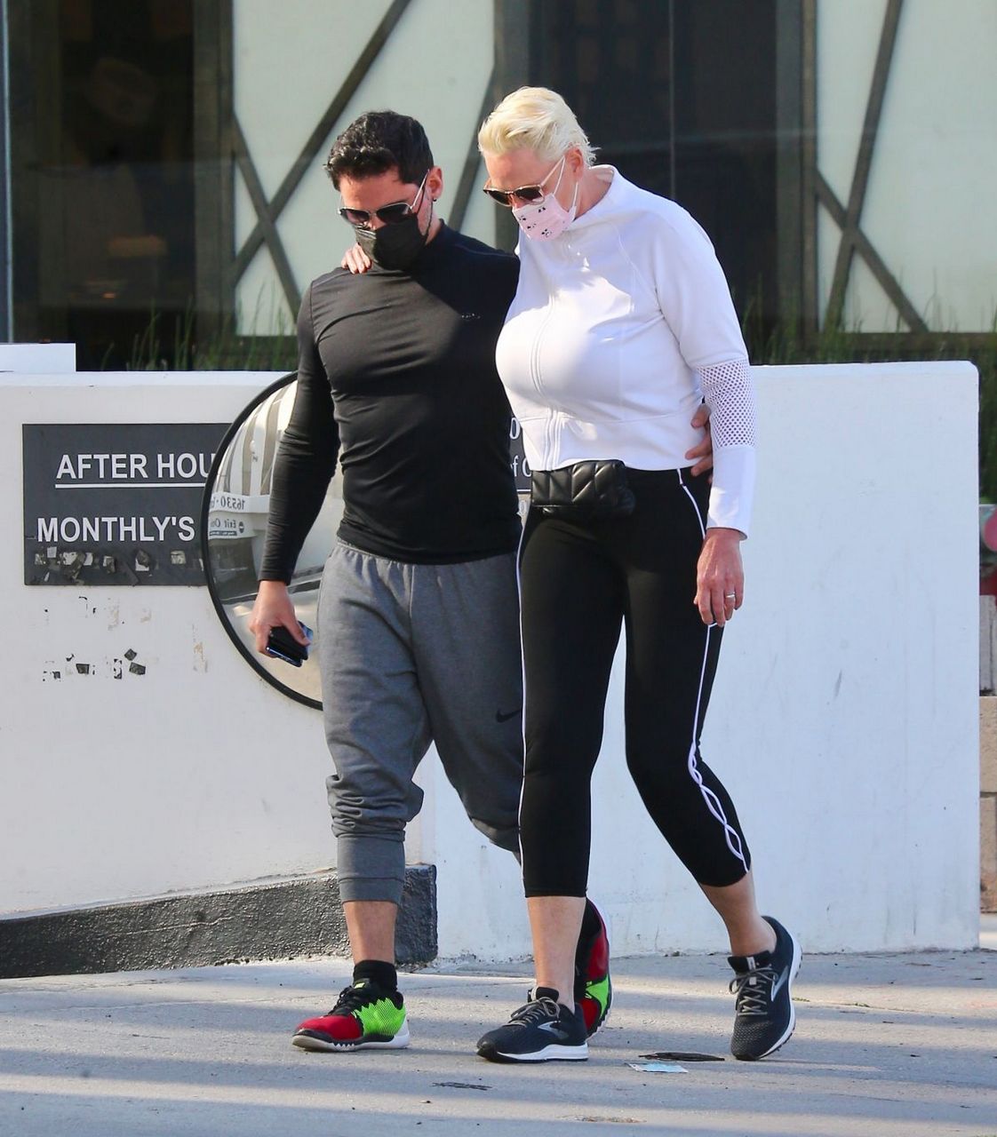 Brigitte Nielsen And Mattia Dessi Leaves Gym Encino