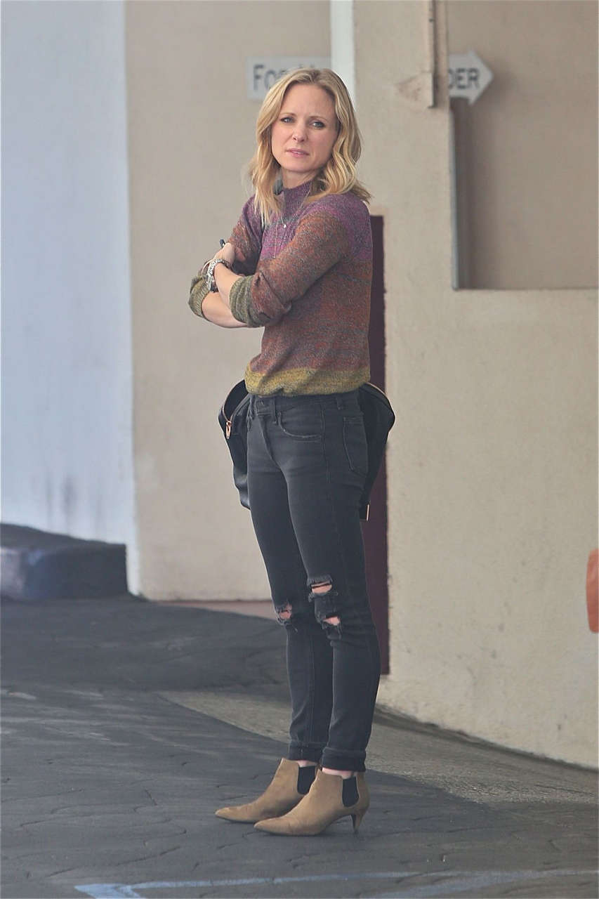 Brittany Snow Waits For Her Car Beverly Hills
