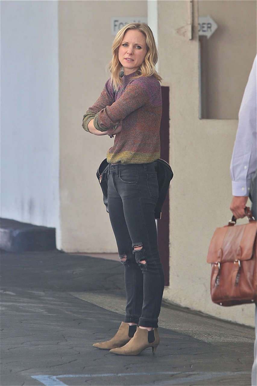 Brittany Snow Waits For Her Car Beverly Hills