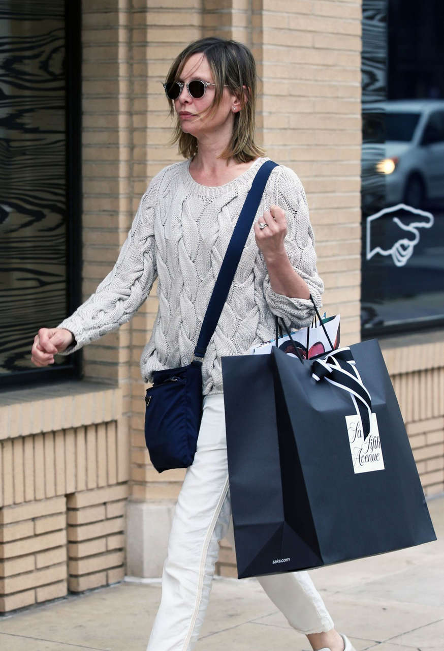Calista Flockhart Out Shopping Los Angeles
