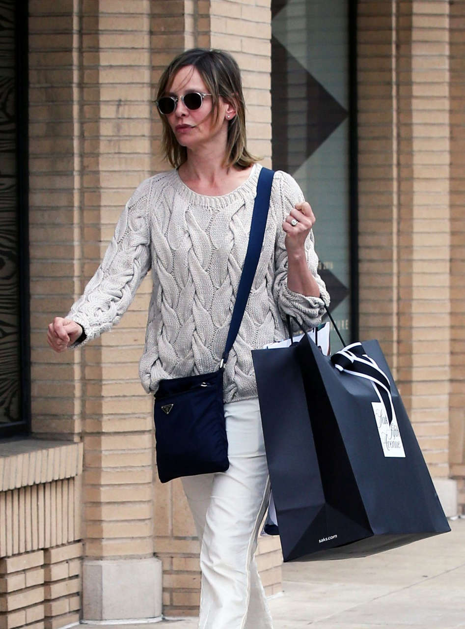 Calista Flockhart Out Shopping Los Angeles