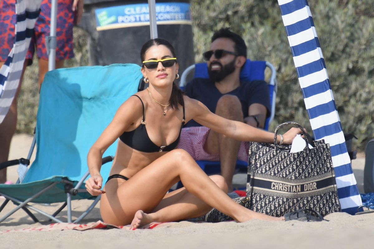 Camila Coelho Bikini Playing Volleyball Beach Santa Monica
