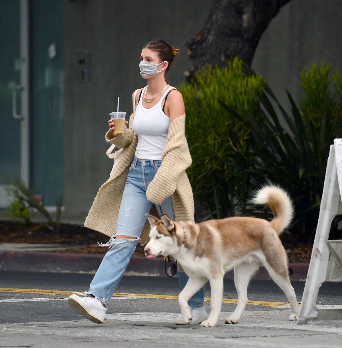 Camila Morrone Out With Her Dog Los Angeles