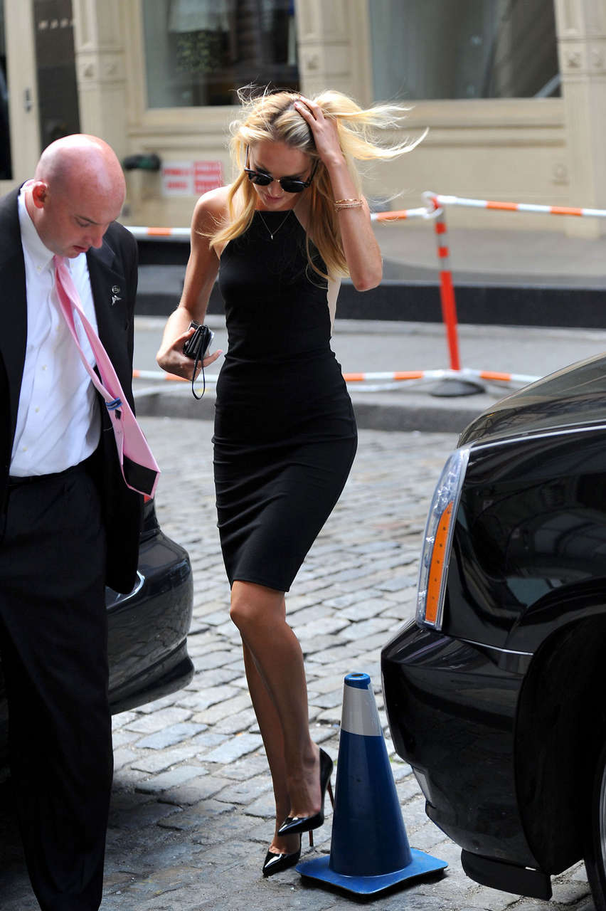 Candice Swanepoel Tight Dress Out About Soho