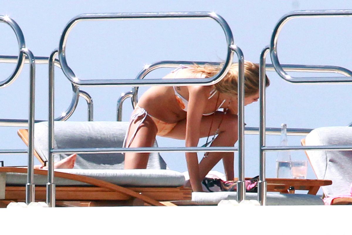 Cara Delevingne Bikini Boat Ibiza
