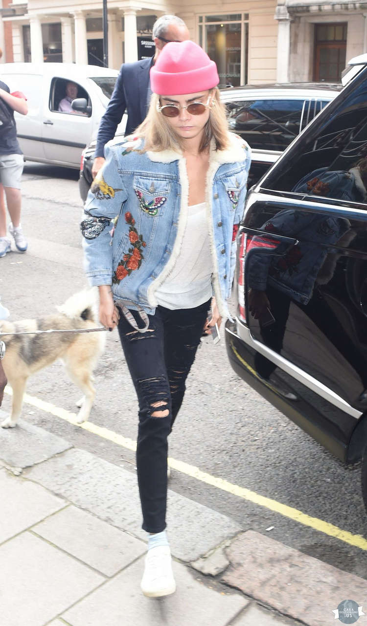 Cara Delevingne Out With Her Dog London