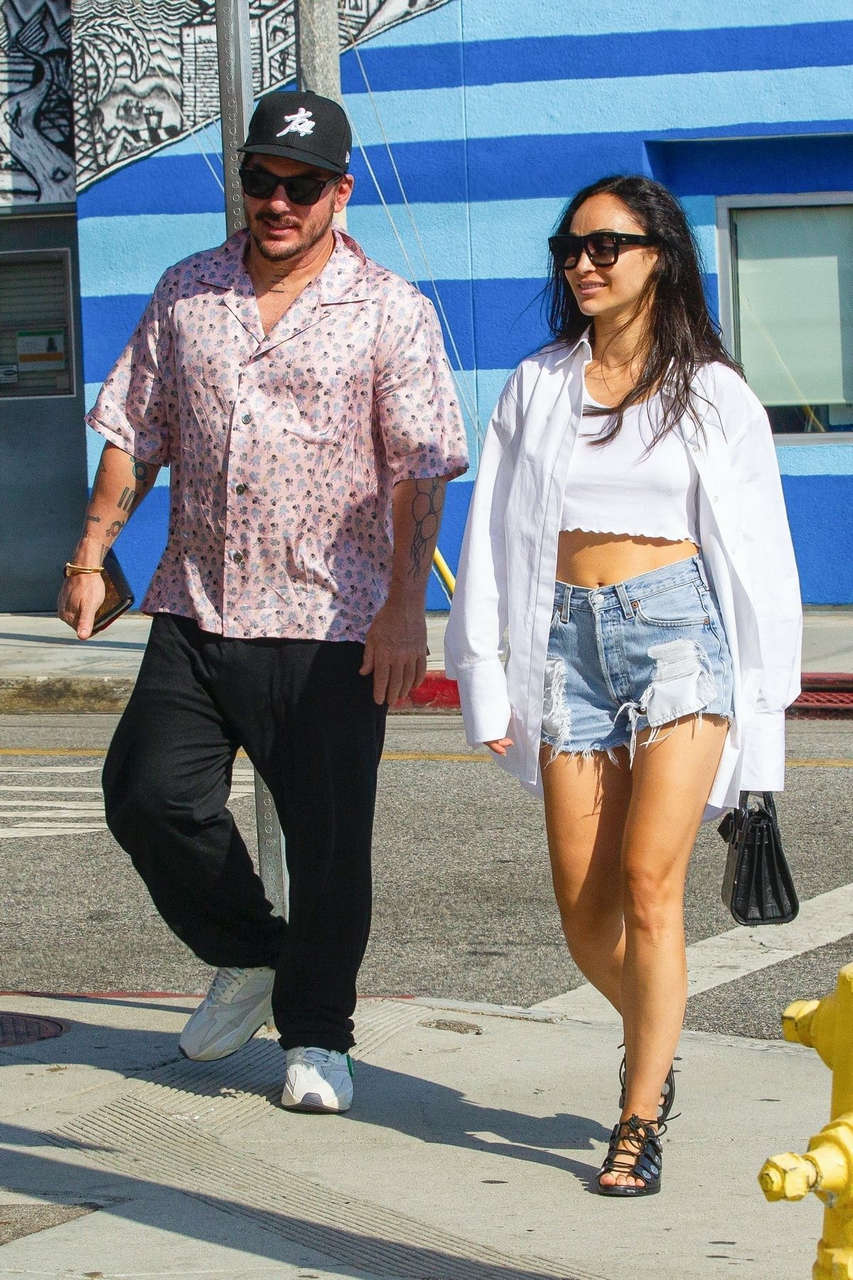 Cara Santana Denim Shorts Out Santa Monica