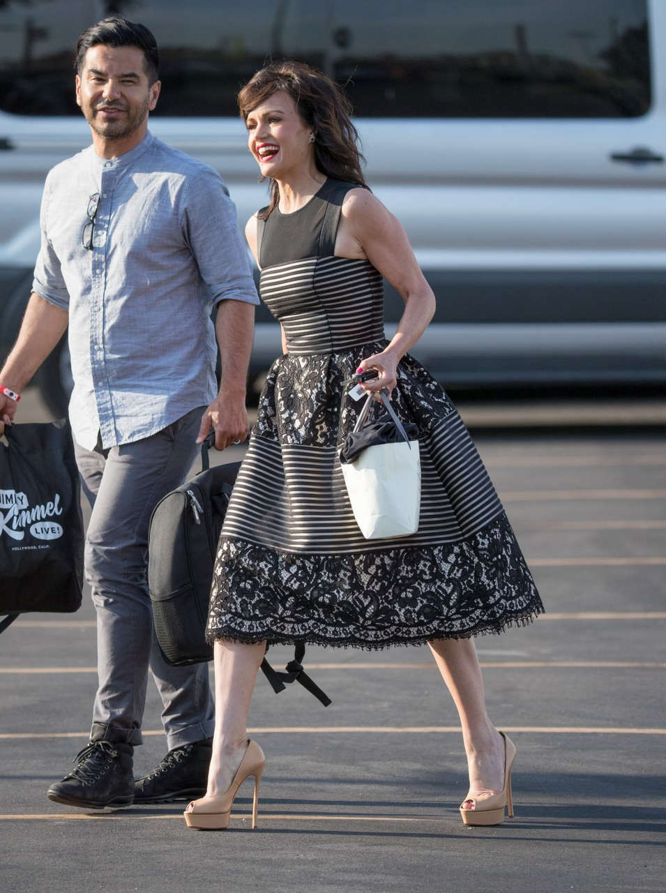 Carla Gugino Arrives Jimmy Kimmel Live Los Angeles