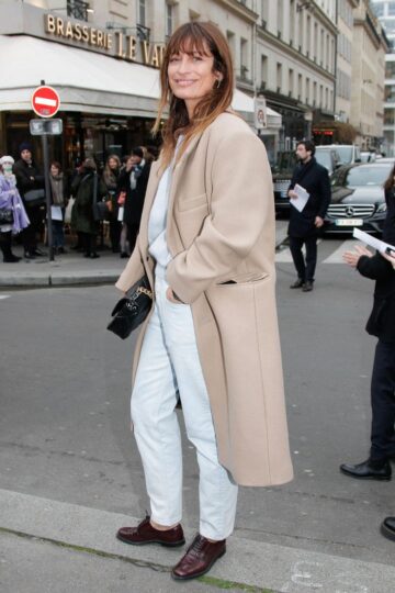 Caroline De Maigret Arrives Ami Show Paris Fashion Week