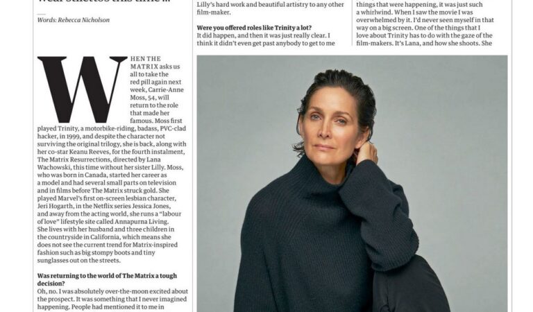 Carrie Anne Moss For Saturday Guardian December (3 photos)