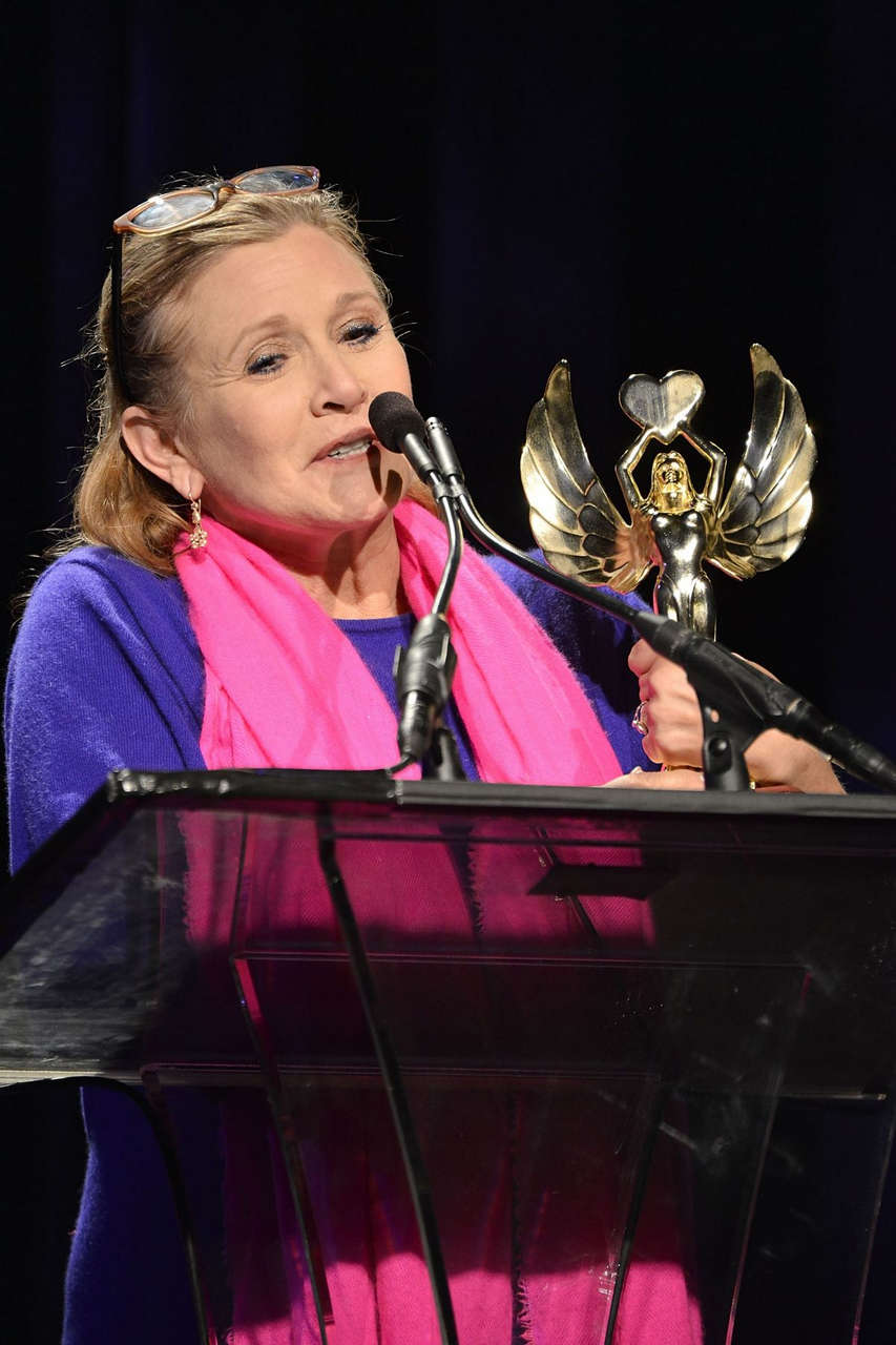 Carrie Fisher Midnight Mission 100th Anniversary Gala Golden Heart Awards