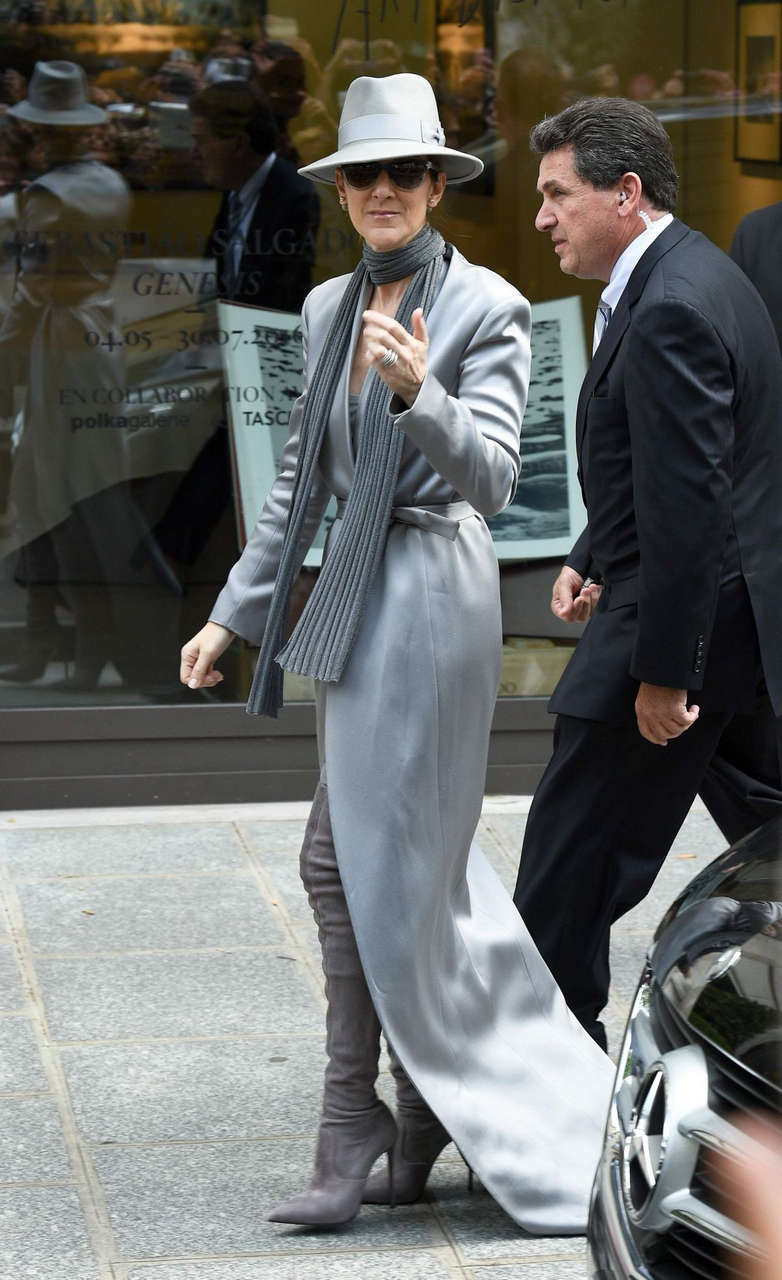 Celine Dion Leaves Her Hotel Paris