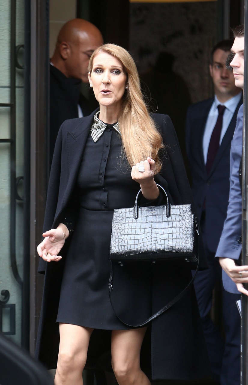 Celine Dion Leaves Royal Monceau Hotel Paris