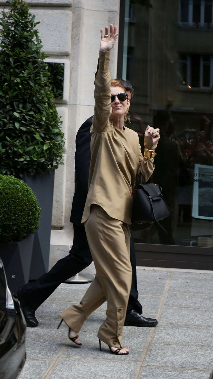 Celine Dion Outside Her Hotel Paris