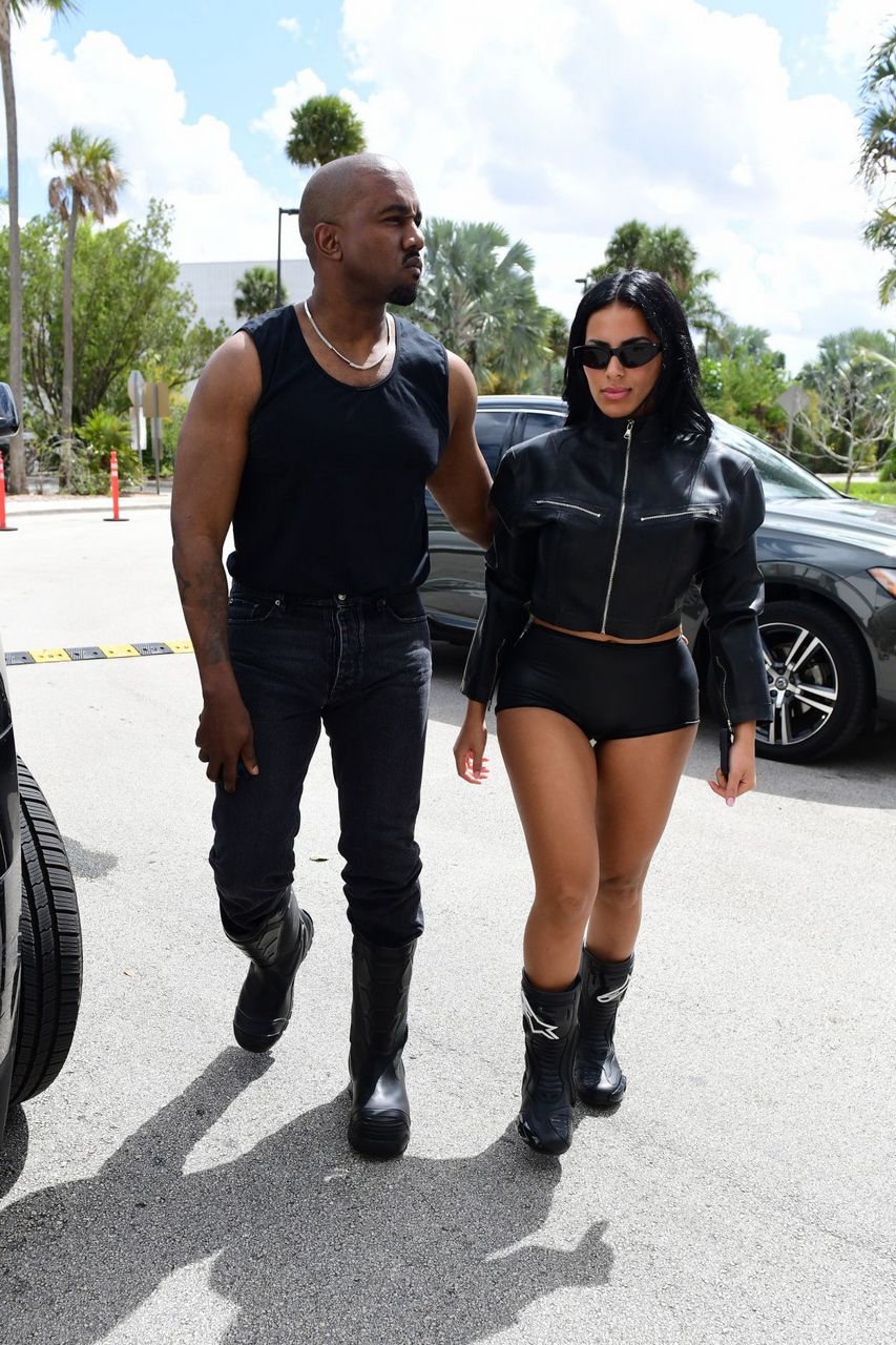 Chaney Jones And Kanye West Arrives Private Airport Miami