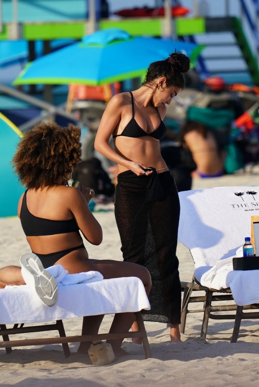 Chantel Jeffries Black Bikini Beach Of Setai Hotel Miami