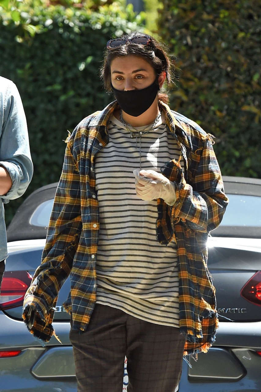 Charli Xcx Huck Kwong Wearing Masks Gloves Out Los Angeles