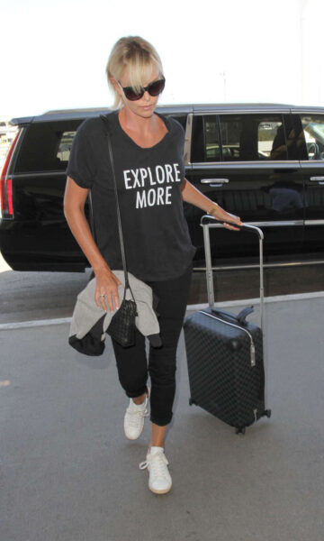 Charlize Theron Arrives Lax Airport Los Angeles
