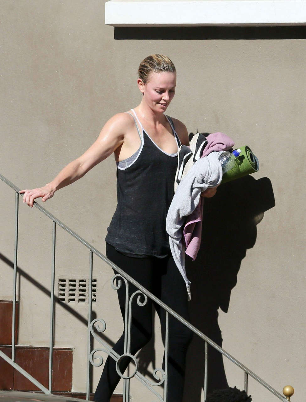 Charlize Theron Leaves Yoga Class South Africa