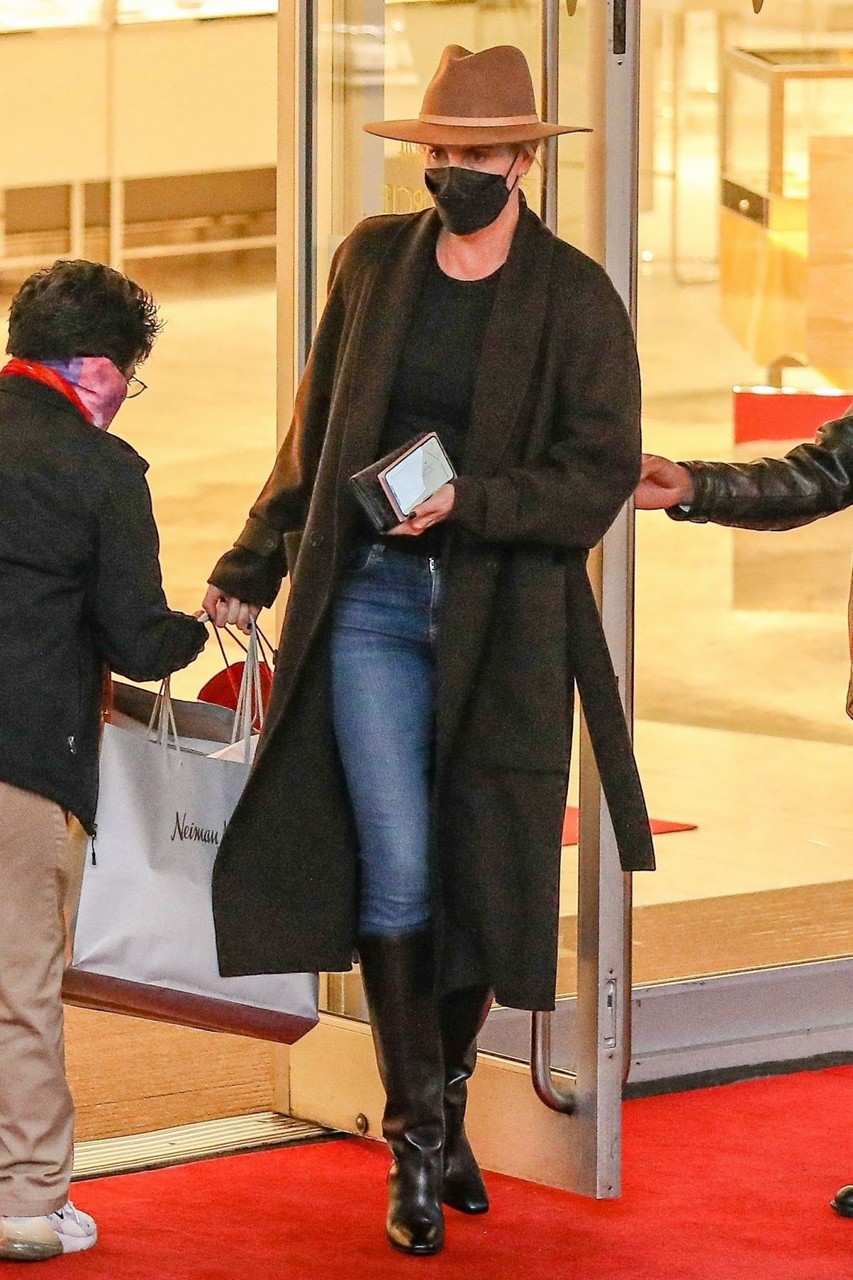 Charlize Theron Shopping Neiman Marcus Beverly Hills