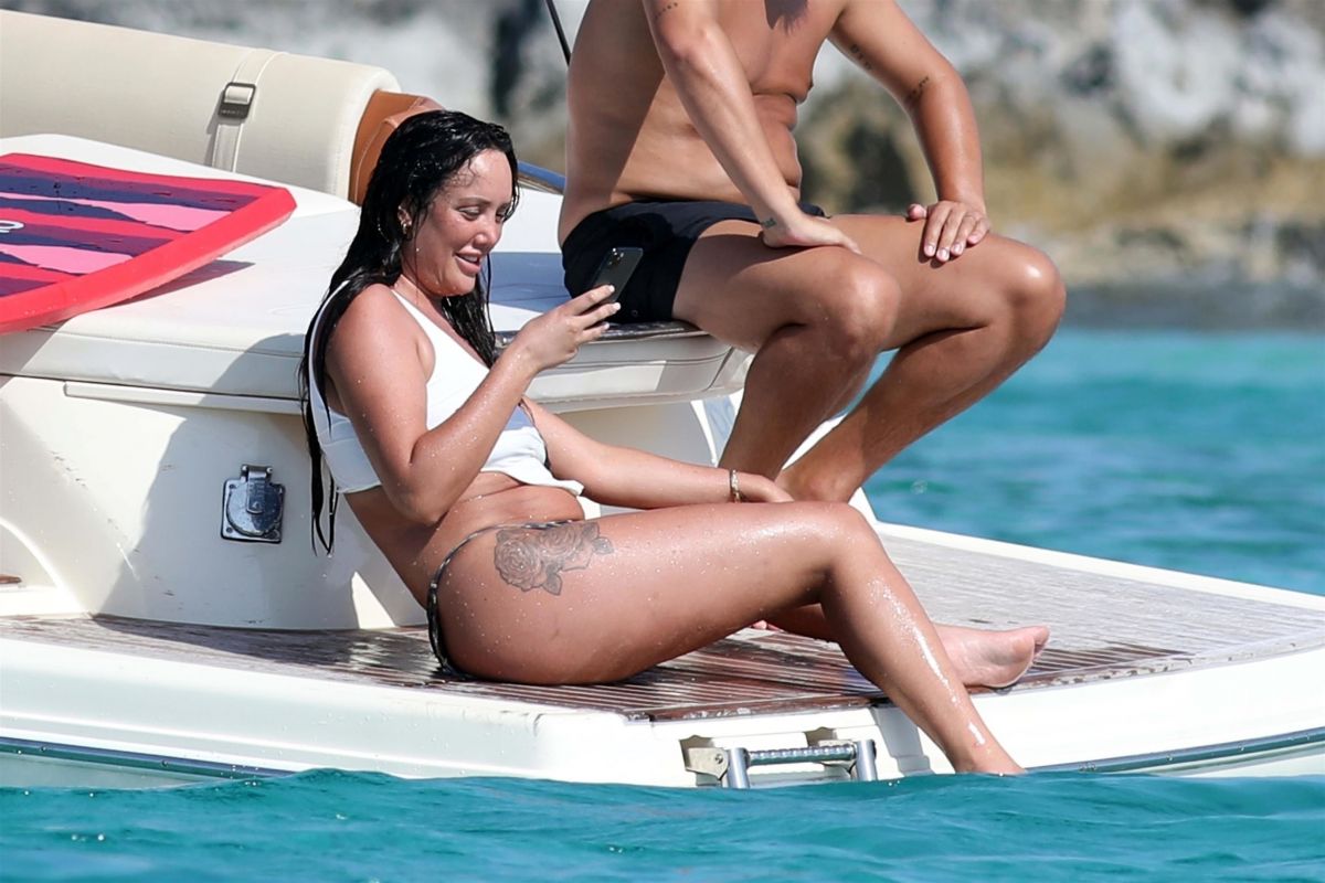 Charlotte Crosby Bikini Boat Formentera