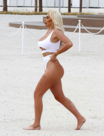 Chle Ferry White Bikini Beach Ibiza