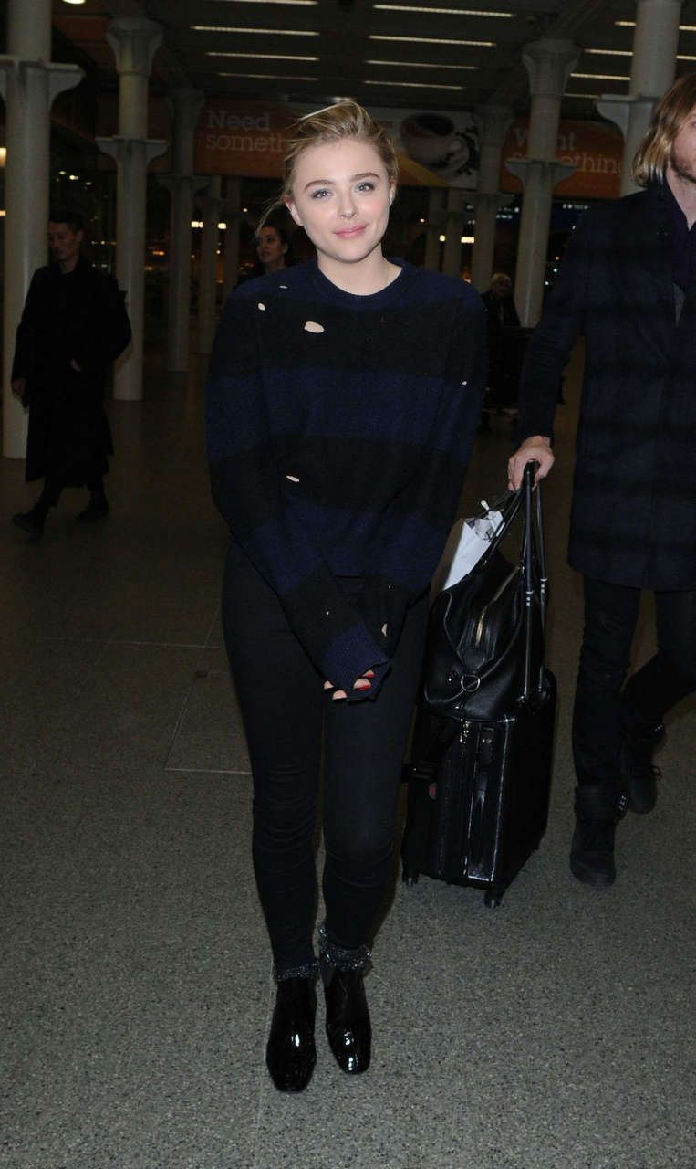 Chloe Moretz Arrives London From Paris