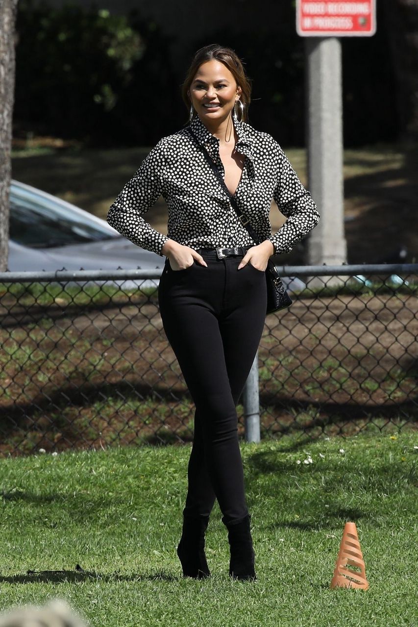 Chrissy Teigen And John Legend Arrives Park Beverly Hills