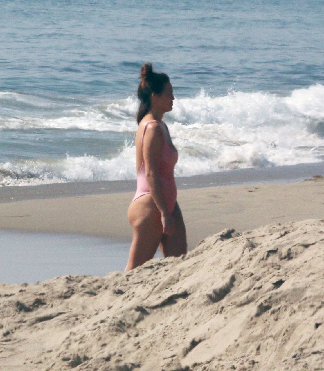 Chrissy Teigen Bikini Beach Malibu