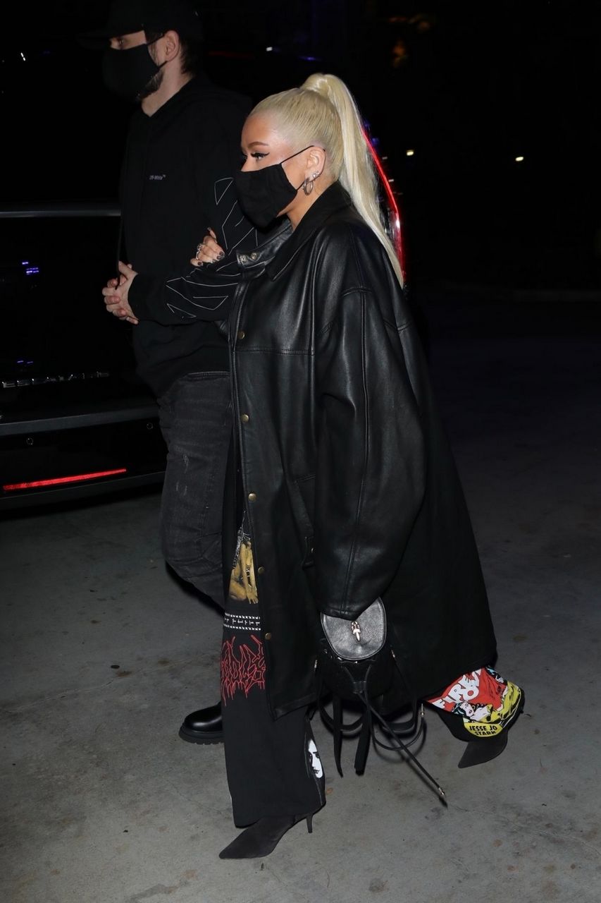 Christina Aguilera Arrives Lakers Game Crypto Com Arena Los Angeles