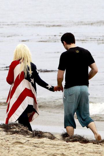 Christina Aguilera Celebrates 4th July Beach Malibu