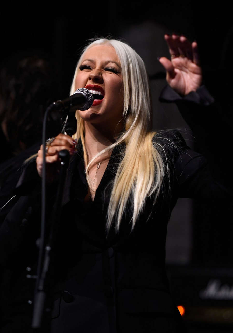 Christina Aguilera Hands Of Love Song Celebration Los Angeles