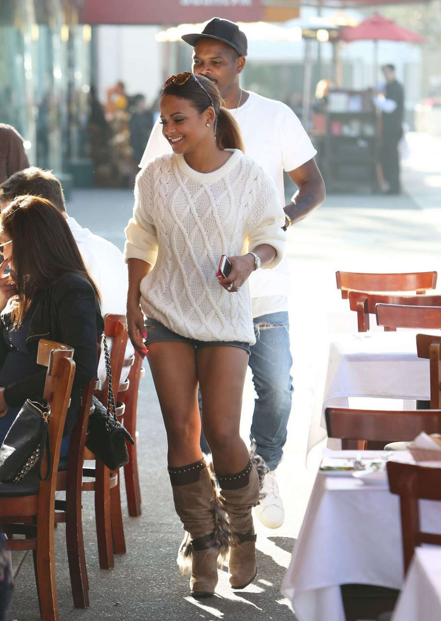 Christina Milian Jeans Shorts Out About Los Angeles