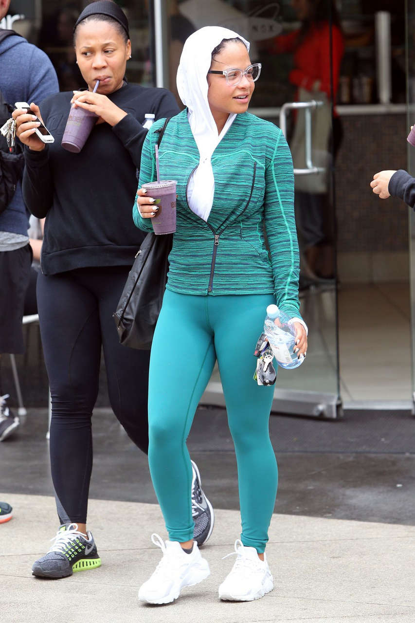 Christina Milian Leaves Soul Cycle Los Angeles