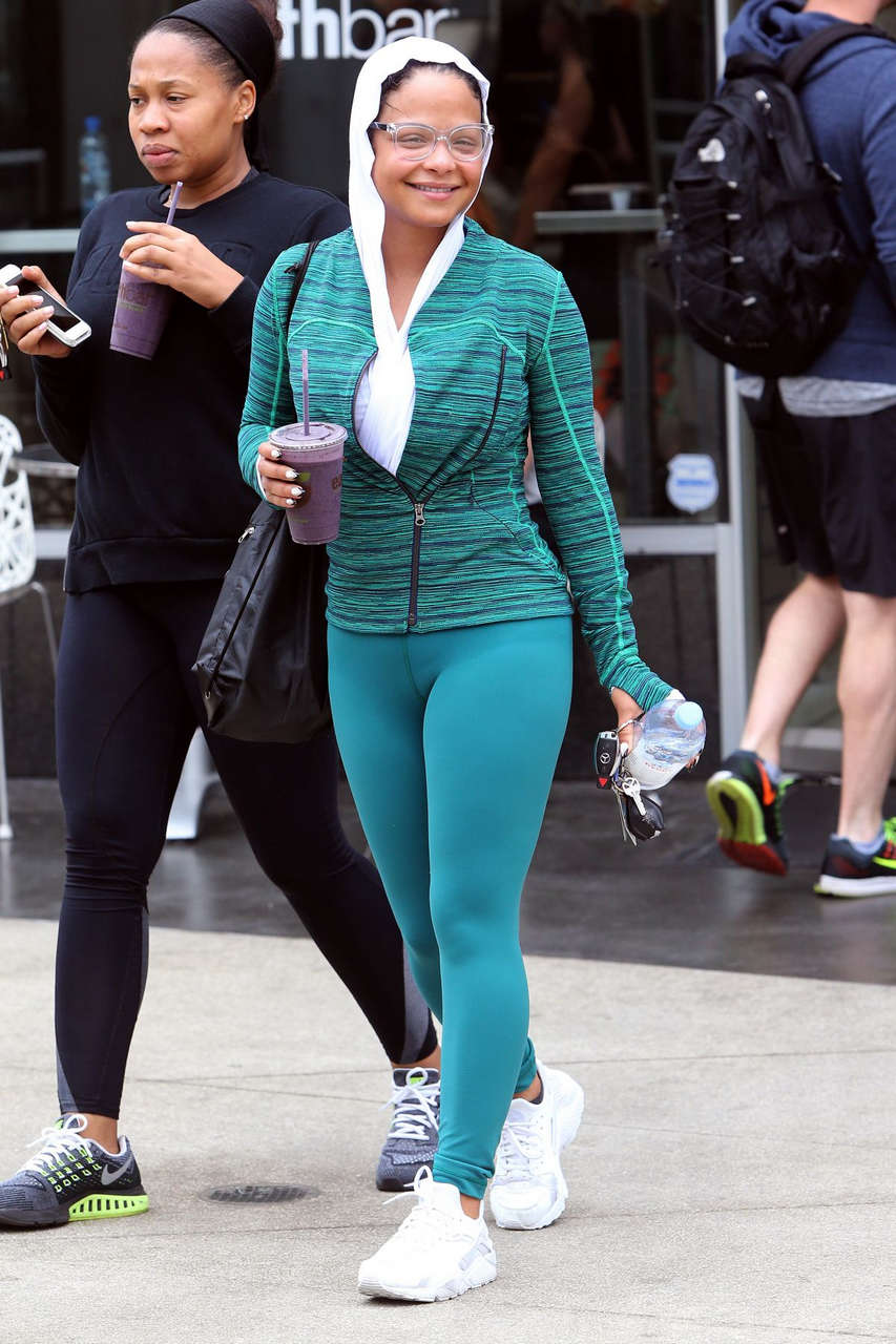 Christina Milian Leaves Soul Cycle Los Angeles