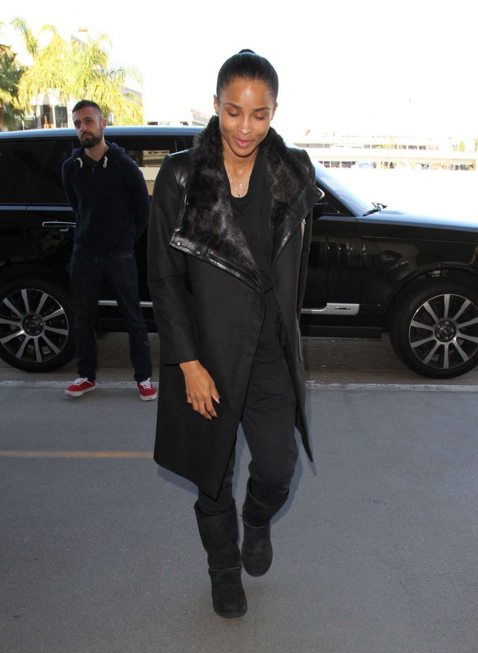 Ciara Arrives Lax Airport Los Angeles