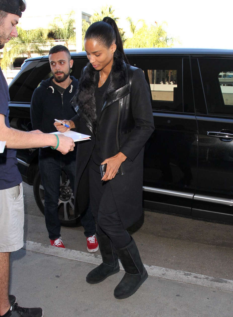 Ciara Arrives Lax Airport Los Angeles