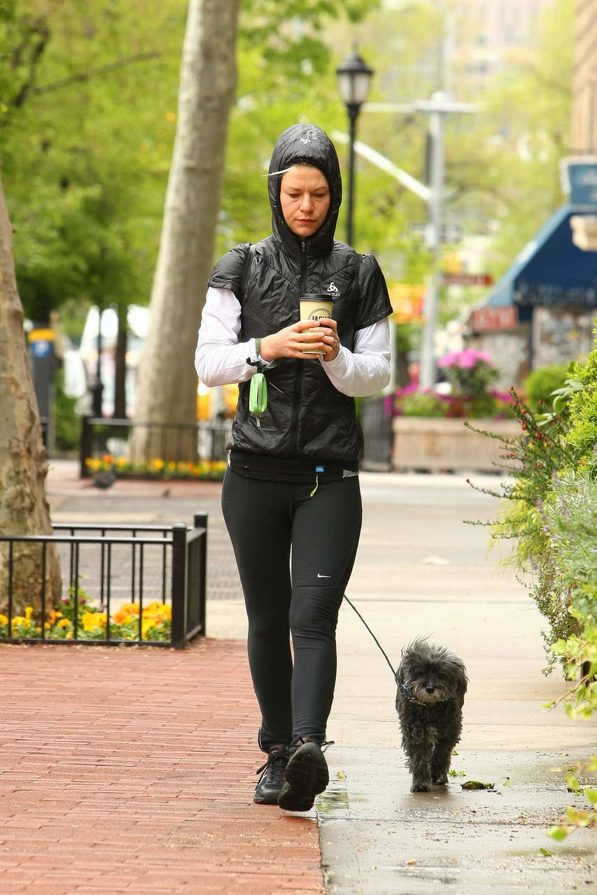 Claire Danes Walks Her Dog Out New York