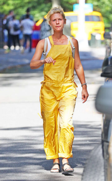 Claire Danes Yellow Jumpsuit Out New York