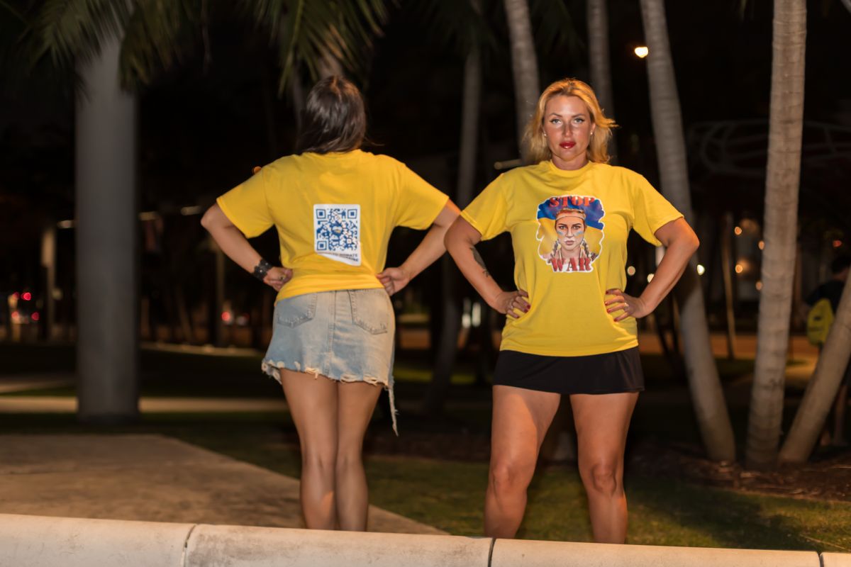 Claudia Romani And Ilona Nesterova Support Ukraine Out Miami