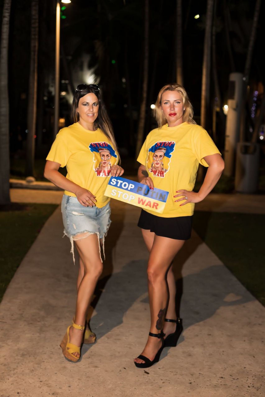 Claudia Romani And Ilona Nesterova Support Ukraine Out Miami