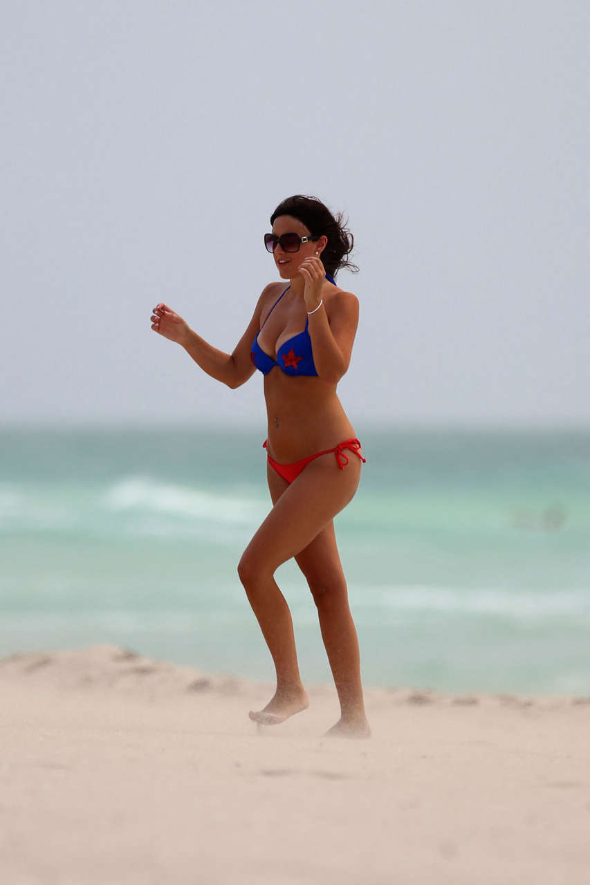 Claudia Romani Bikini Candids Beach Miami
